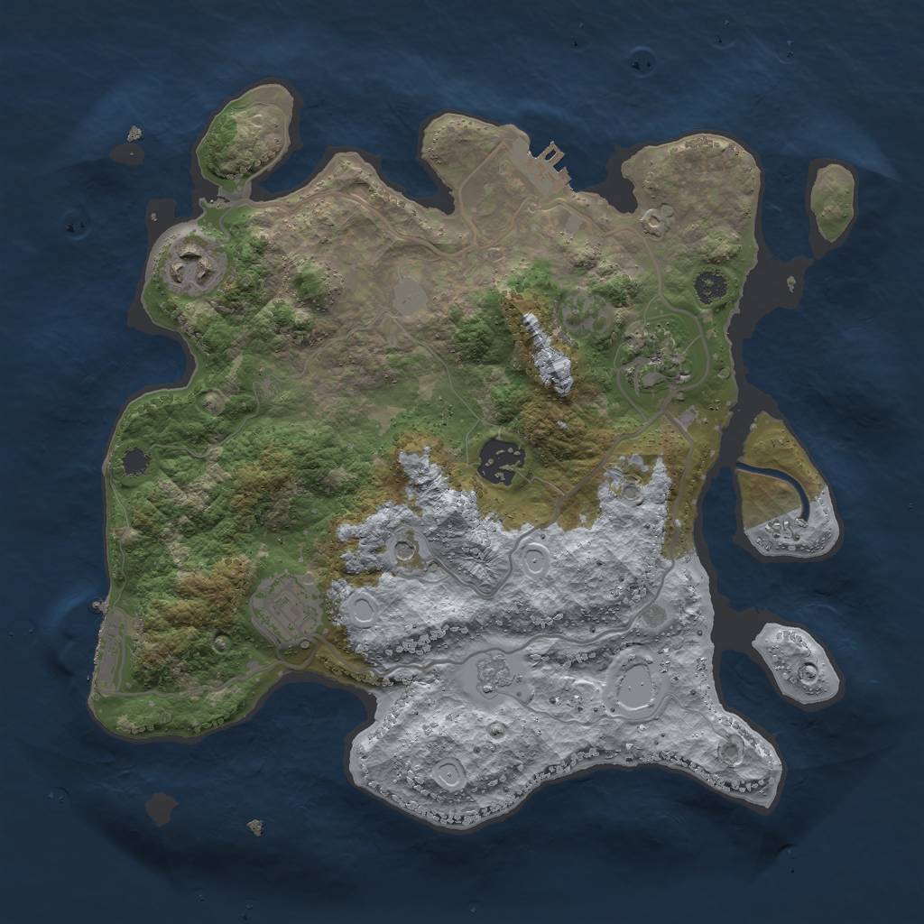 Rust Map: Procedural Map, Size: 3000, Seed: 4821965, 11 Monuments