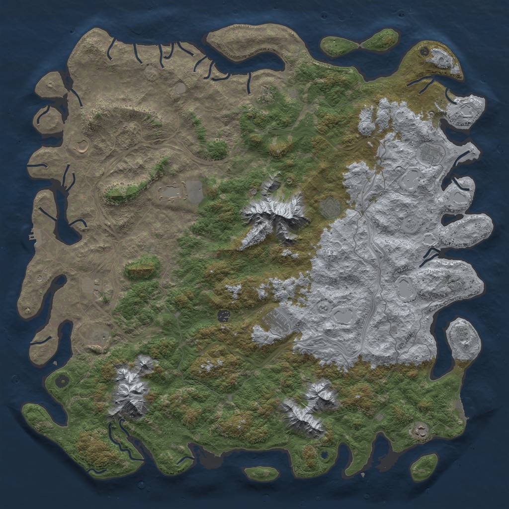 Rust Map: Procedural Map, Size: 5900, Seed: 50500, 18 Monuments