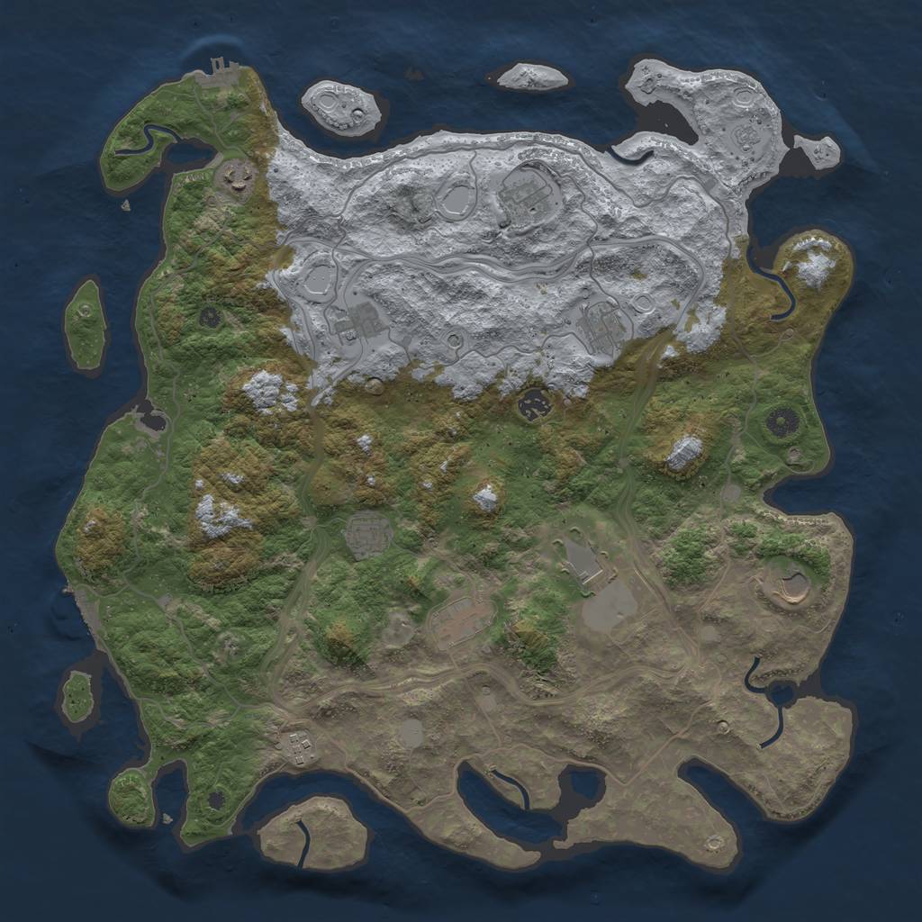 Rust Map: Procedural Map, Size: 4500, Seed: 2031, 17 Monuments