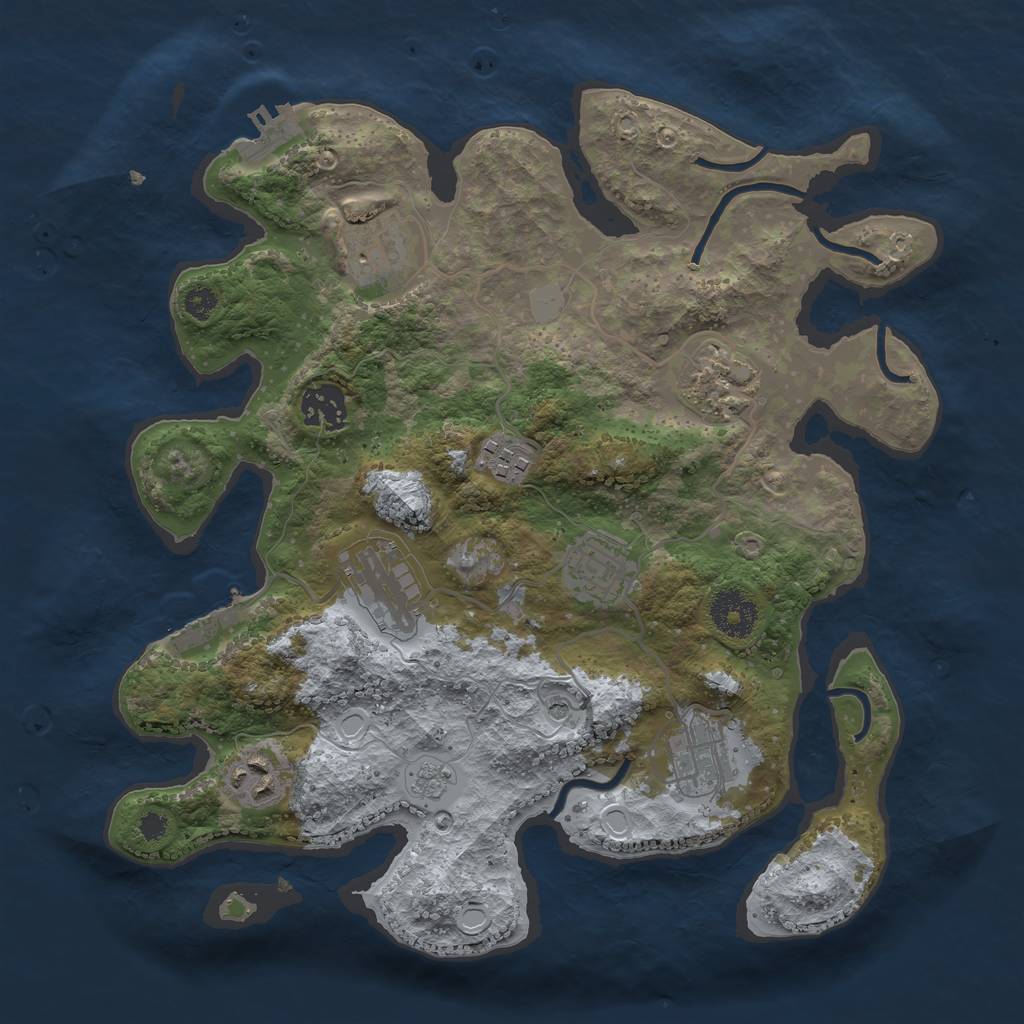 Rust Map: Procedural Map, Size: 3250, Seed: 296243228, 15 Monuments