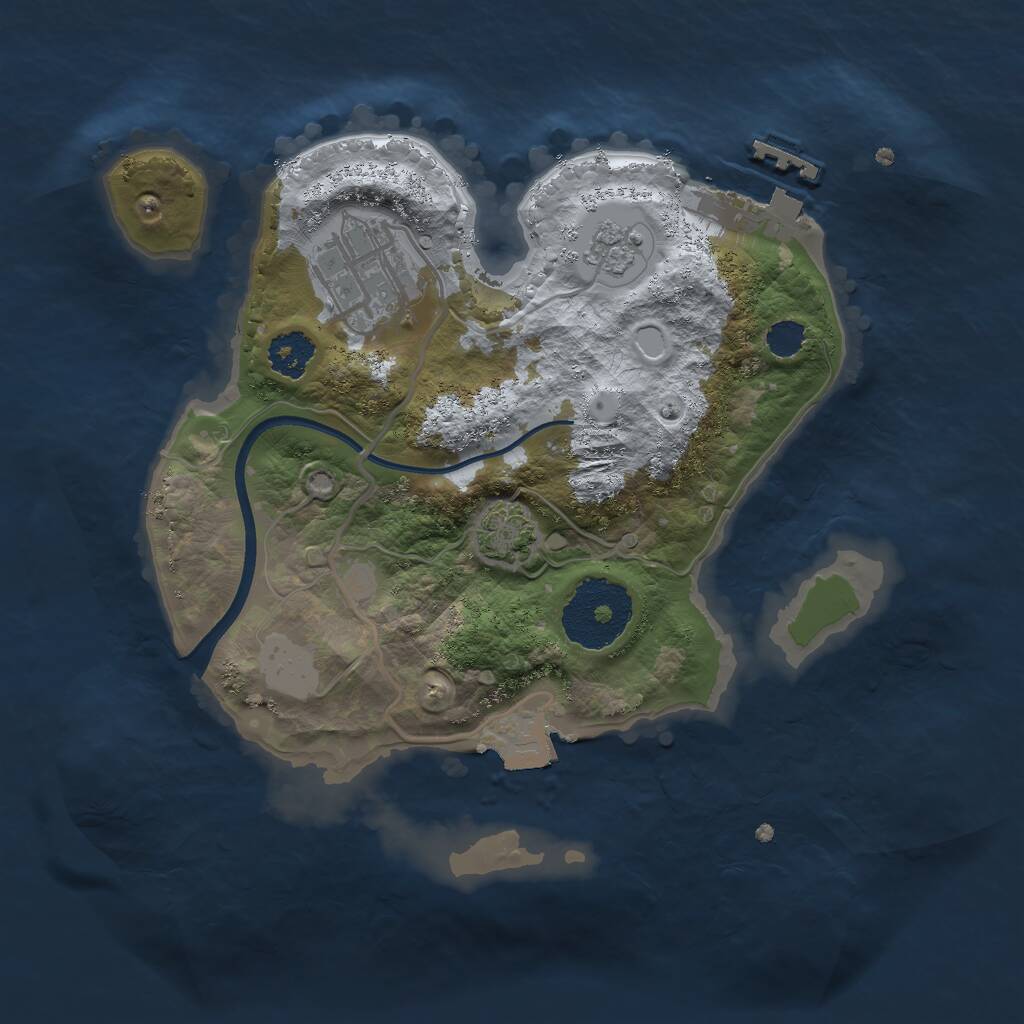 Rust Map: Procedural Map, Size: 2250, Seed: 755458363, 5 Monuments