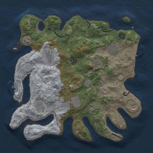 Thumbnail Rust Map: Procedural Map, Size: 3500, Seed: 23515122, 17 Monuments