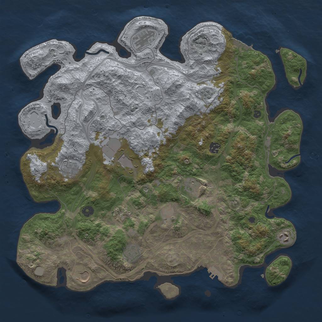Rust Map: Procedural Map, Size: 4250, Seed: 802063470, 18 Monuments