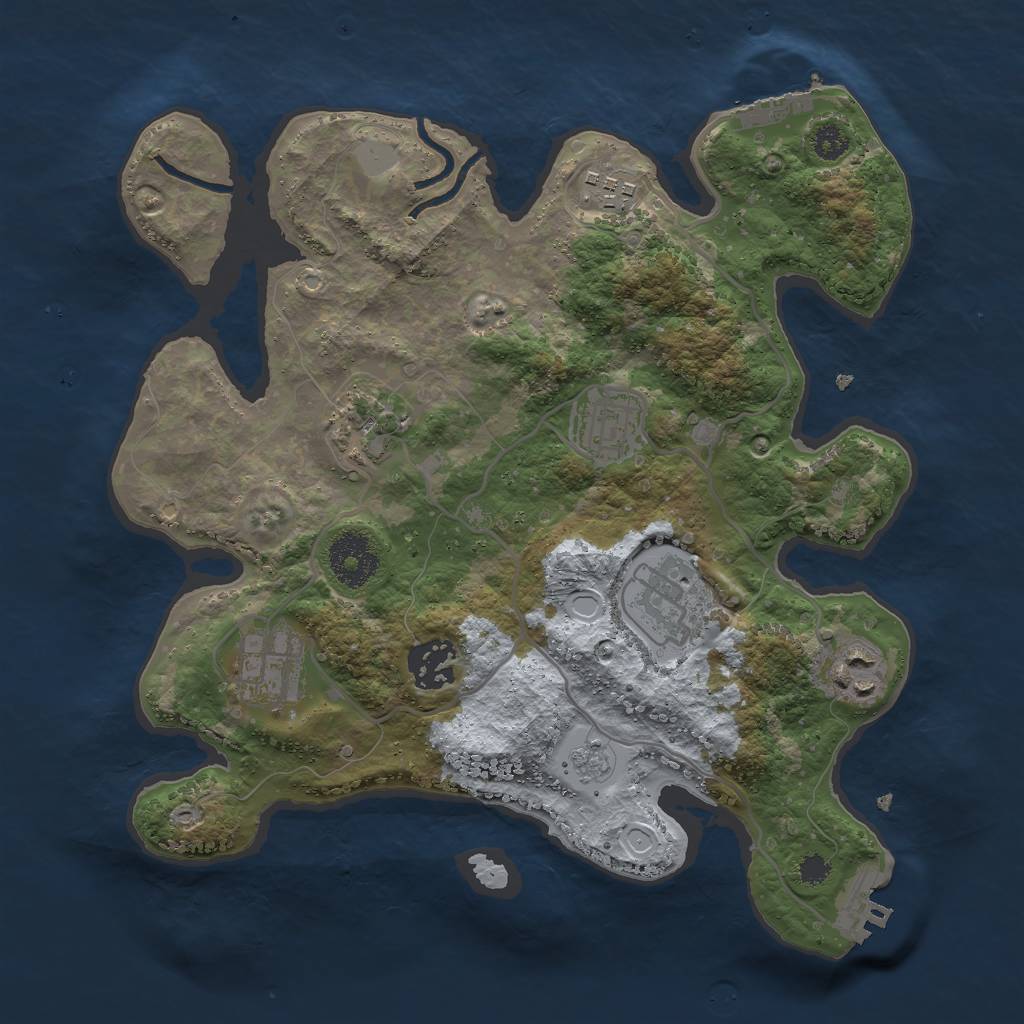 Rust Map: Procedural Map, Size: 3000, Seed: 1192555058, 13 Monuments