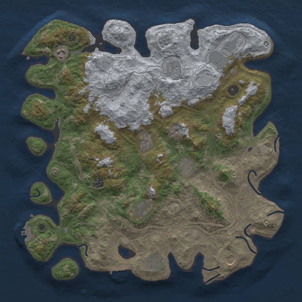 Rust Map: Procedural Map, Size: 4250, Seed: 435706791, 17 Monuments