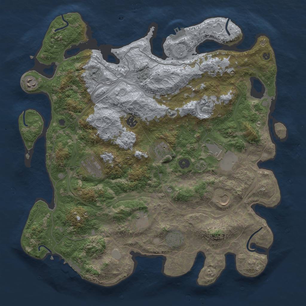 Rust Map: Procedural Map, Size: 4250, Seed: 688538487, 17 Monuments