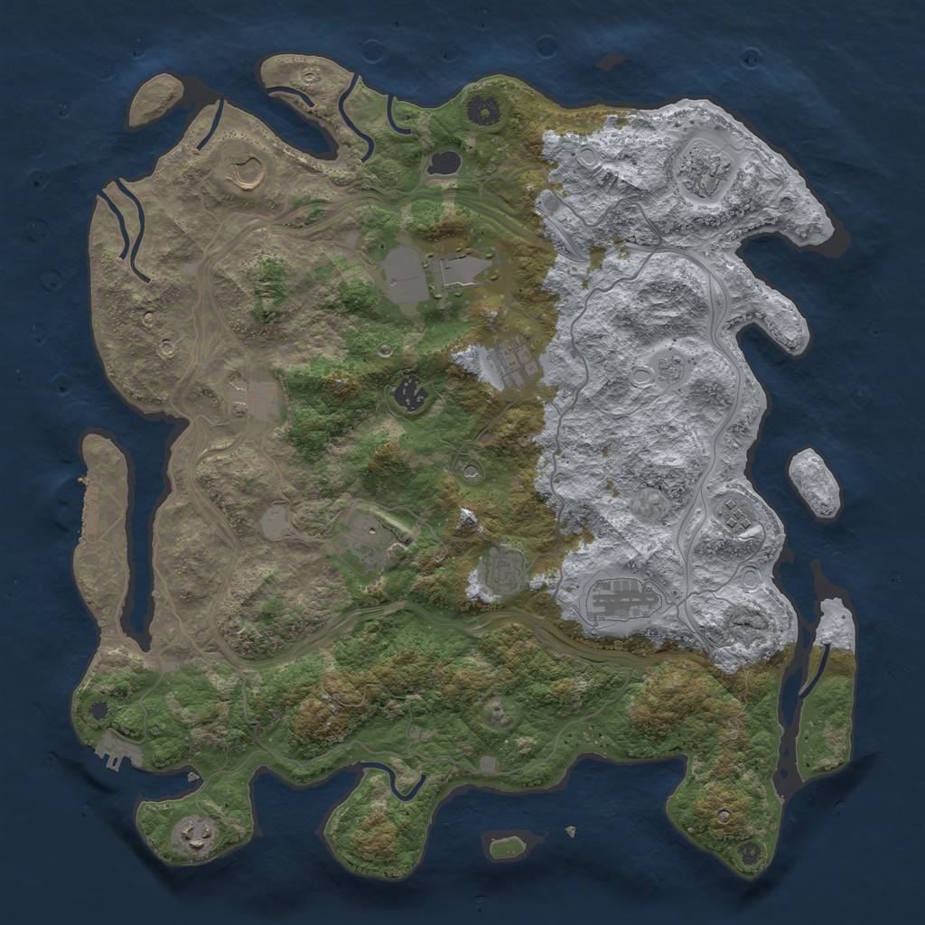 Rust Map: Procedural Map, Size: 4250, Seed: 170818718, 18 Monuments