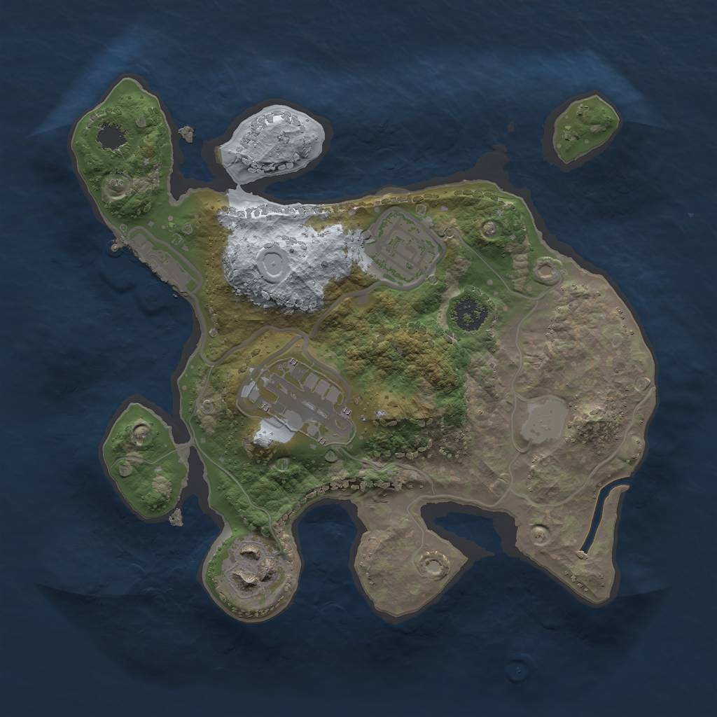 Rust Map: Procedural Map, Size: 2222, Seed: 123456789, 7 Monuments