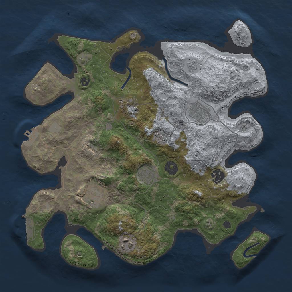 Rust Map: Procedural Map, Size: 3250, Seed: 14614814, 14 Monuments