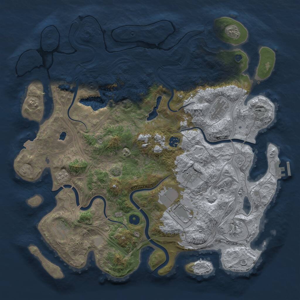 Rust Map: Procedural Map, Size: 4250, Seed: 1889939766, 12 Monuments