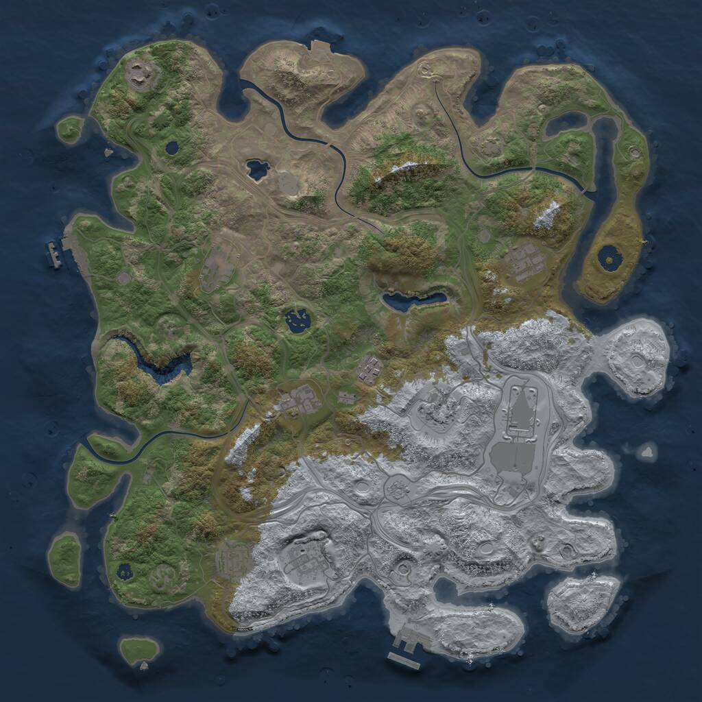 Rust Map: Procedural Map, Size: 4250, Seed: 318661911, 16 Monuments
