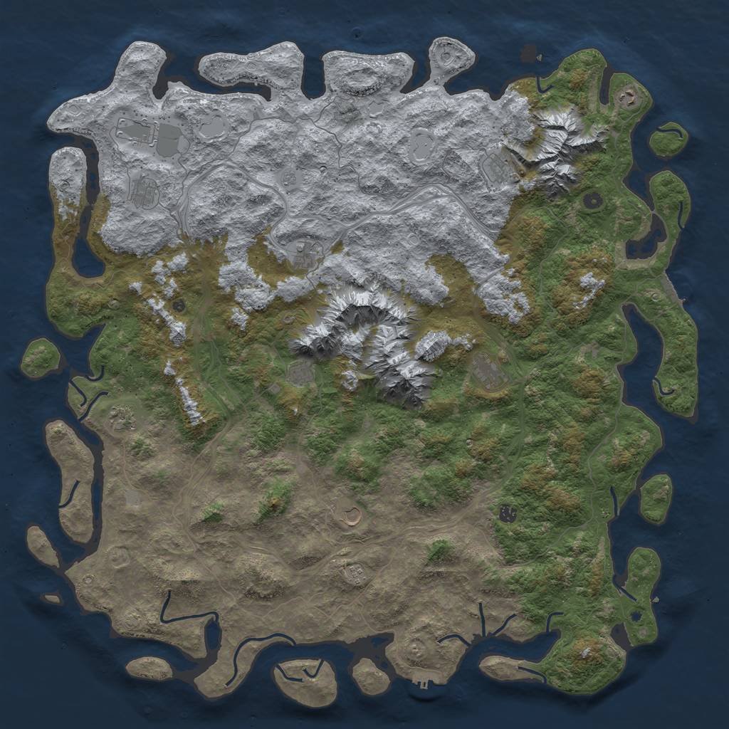 Rust Map: Procedural Map, Size: 6000, Seed: 1880488958, 19 Monuments