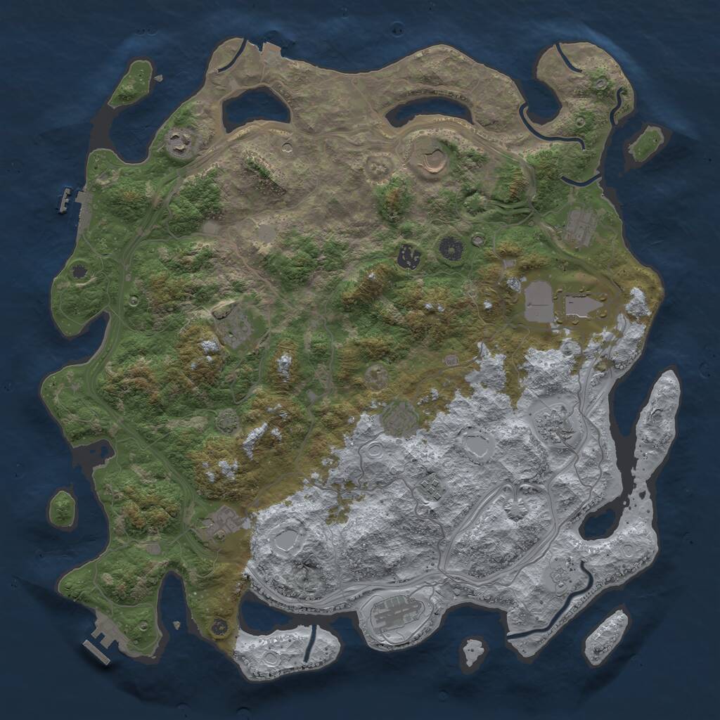 Rust Map: Procedural Map, Size: 4500, Seed: 1527916693, 17 Monuments