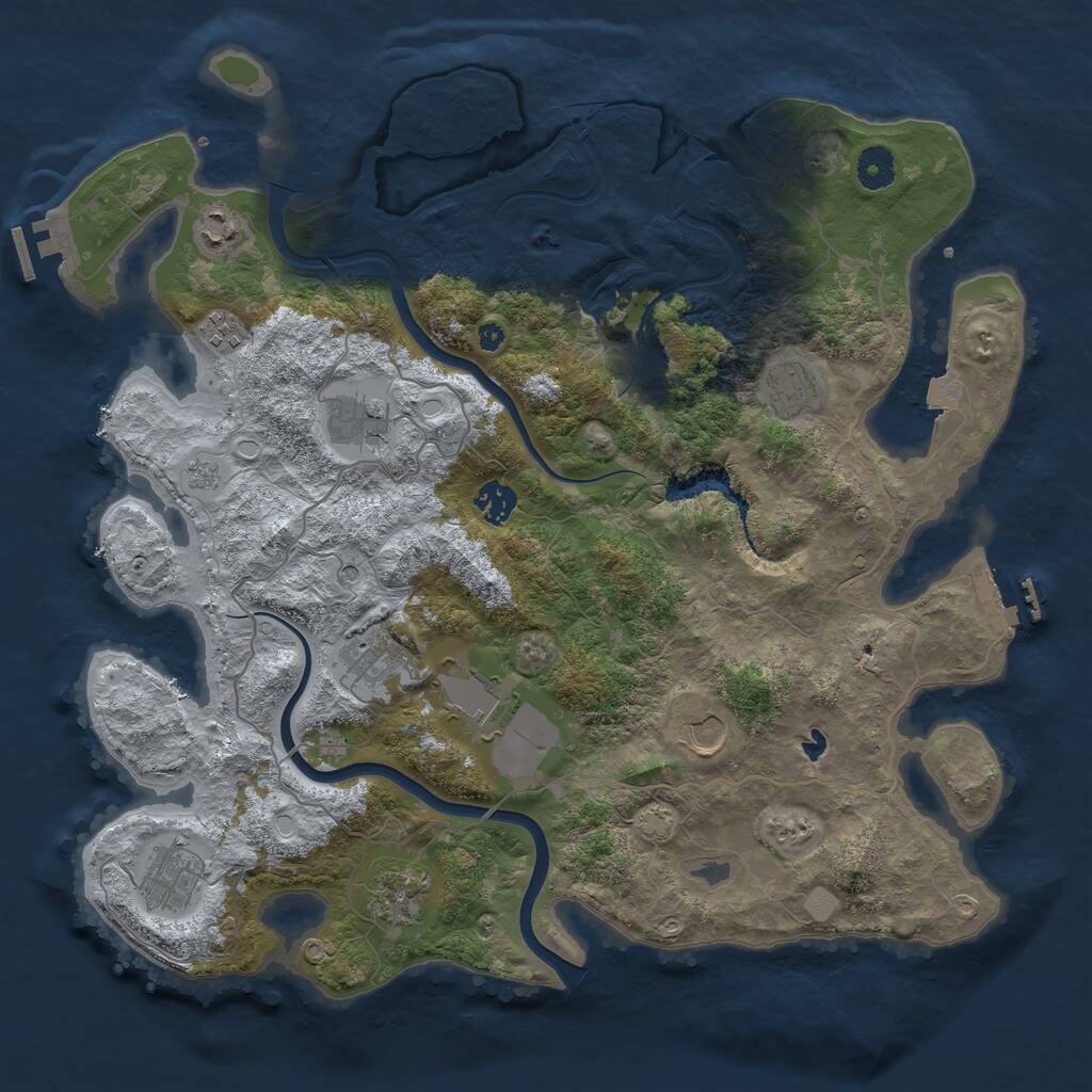 Rust Map: Procedural Map, Size: 4000, Seed: 236186, 16 Monuments