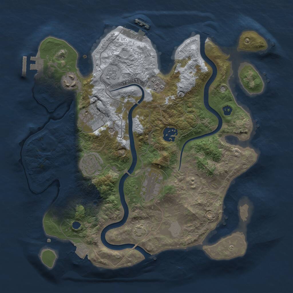 Rust Map: Procedural Map, Size: 3000, Seed: 4976128, 12 Monuments