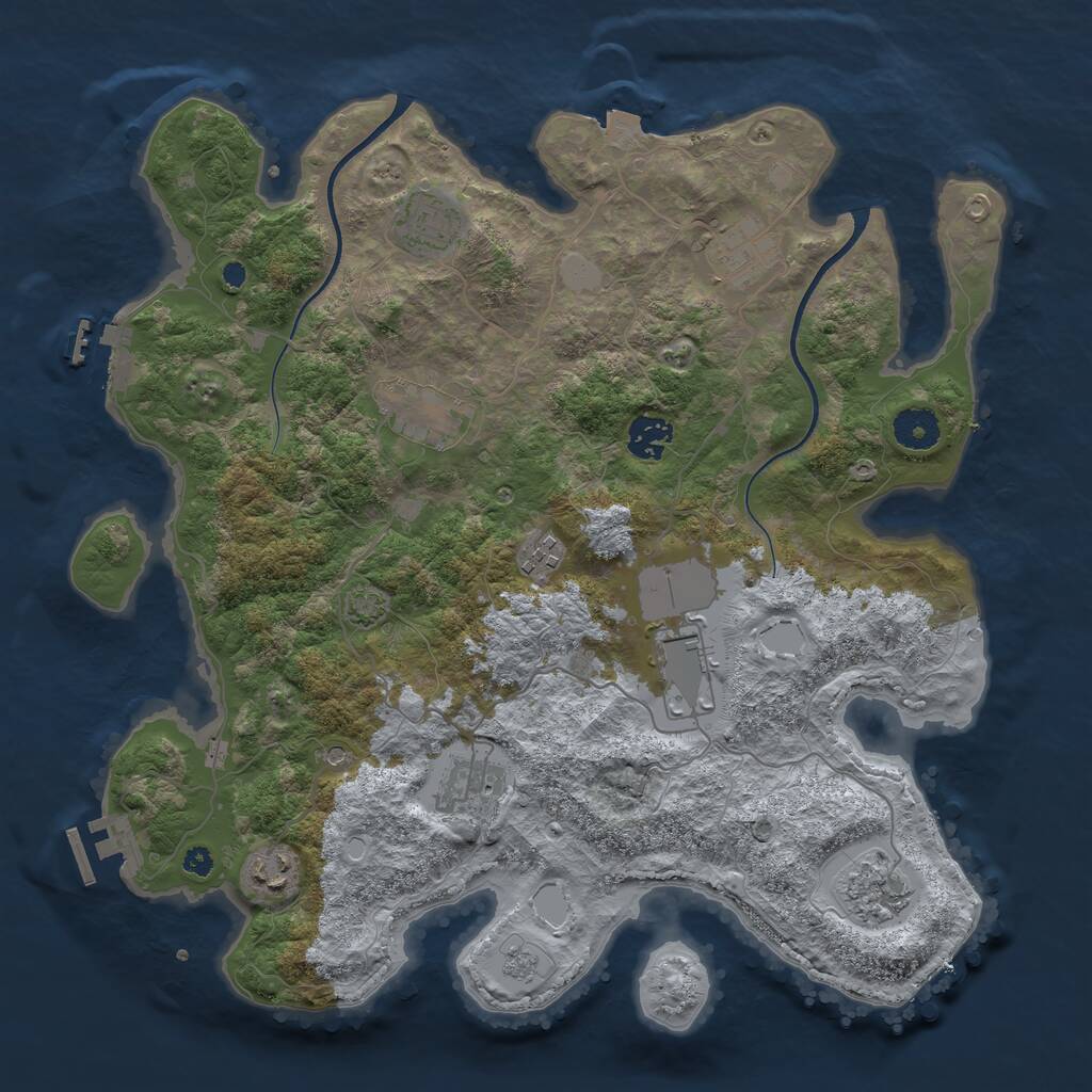 Rust Map: Procedural Map, Size: 3700, Seed: 81394, 15 Monuments