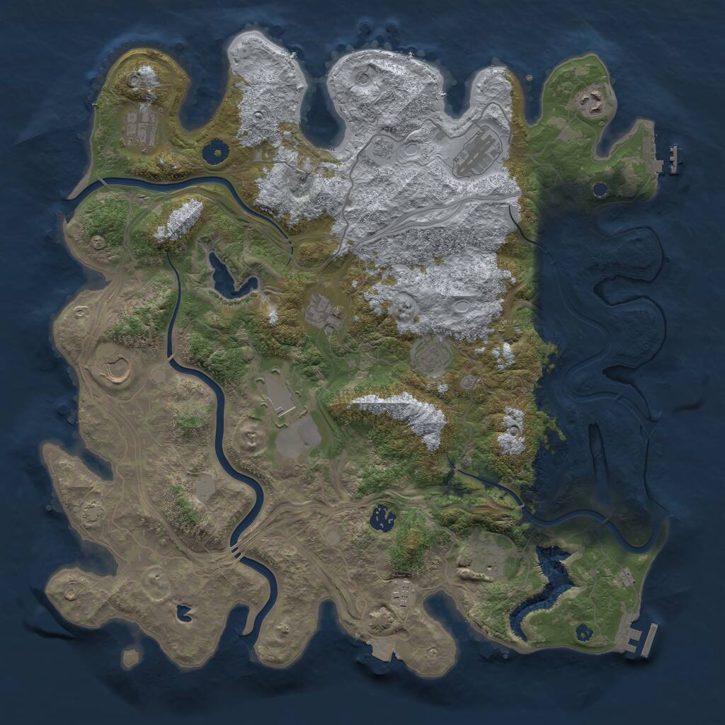 Rust Map: Procedural Map, Size: 4250, Seed: 541249068, 16 Monuments