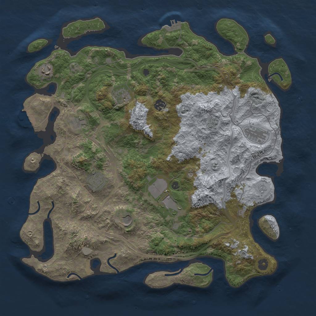 Rust Map: Procedural Map, Size: 4250, Seed: 2345554, 16 Monuments