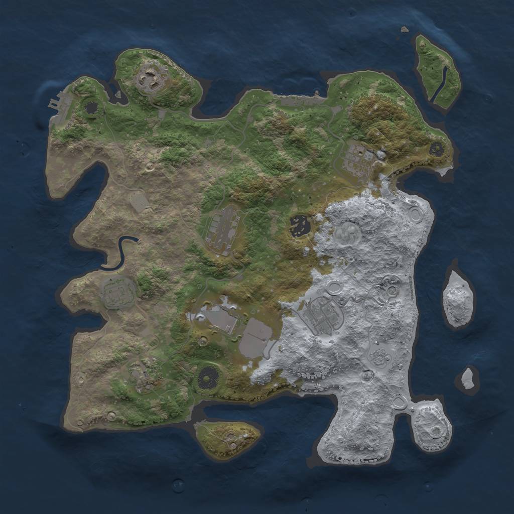 Rust Map: Procedural Map, Size: 3500, Seed: 142753347, 15 Monuments