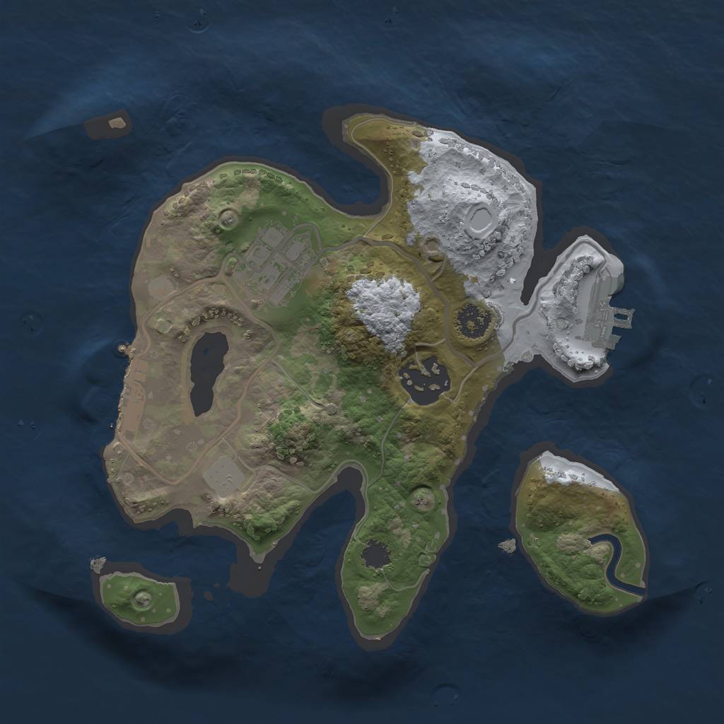 Rust Map: Procedural Map, Size: 2222, Seed: 45678, 7 Monuments