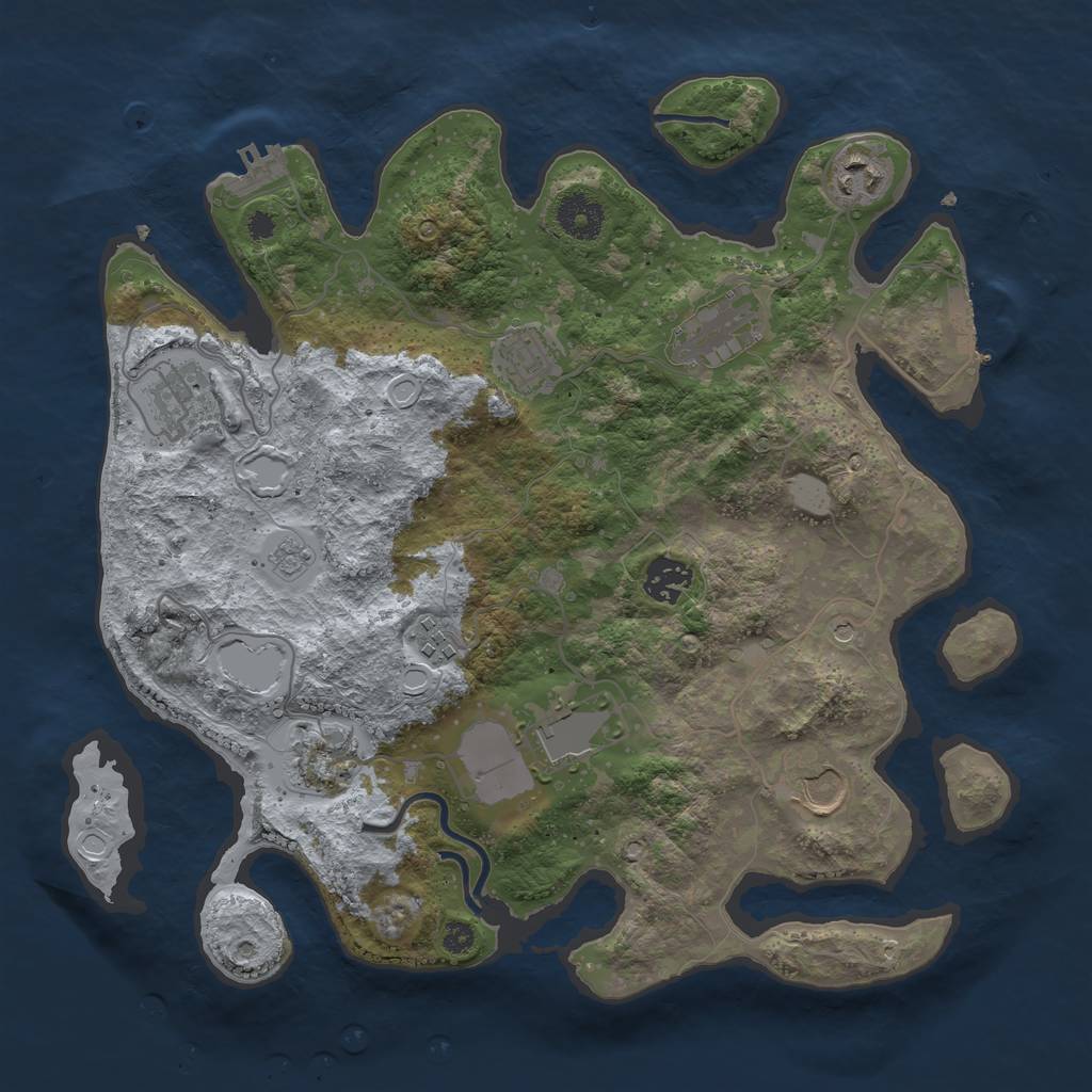 Rust Map: Procedural Map, Size: 3500, Seed: 1304526688, 16 Monuments