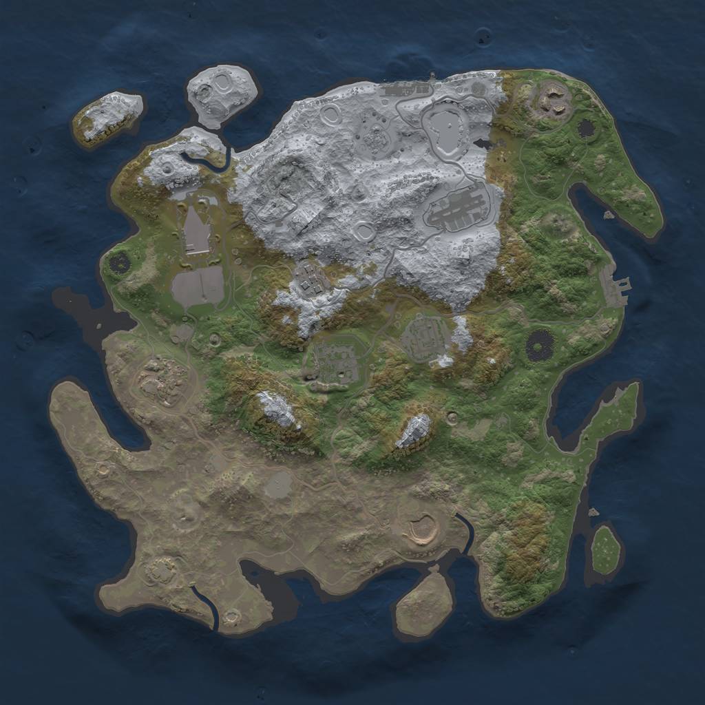 Rust Map: Procedural Map, Size: 3500, Seed: 1104205658, 15 Monuments