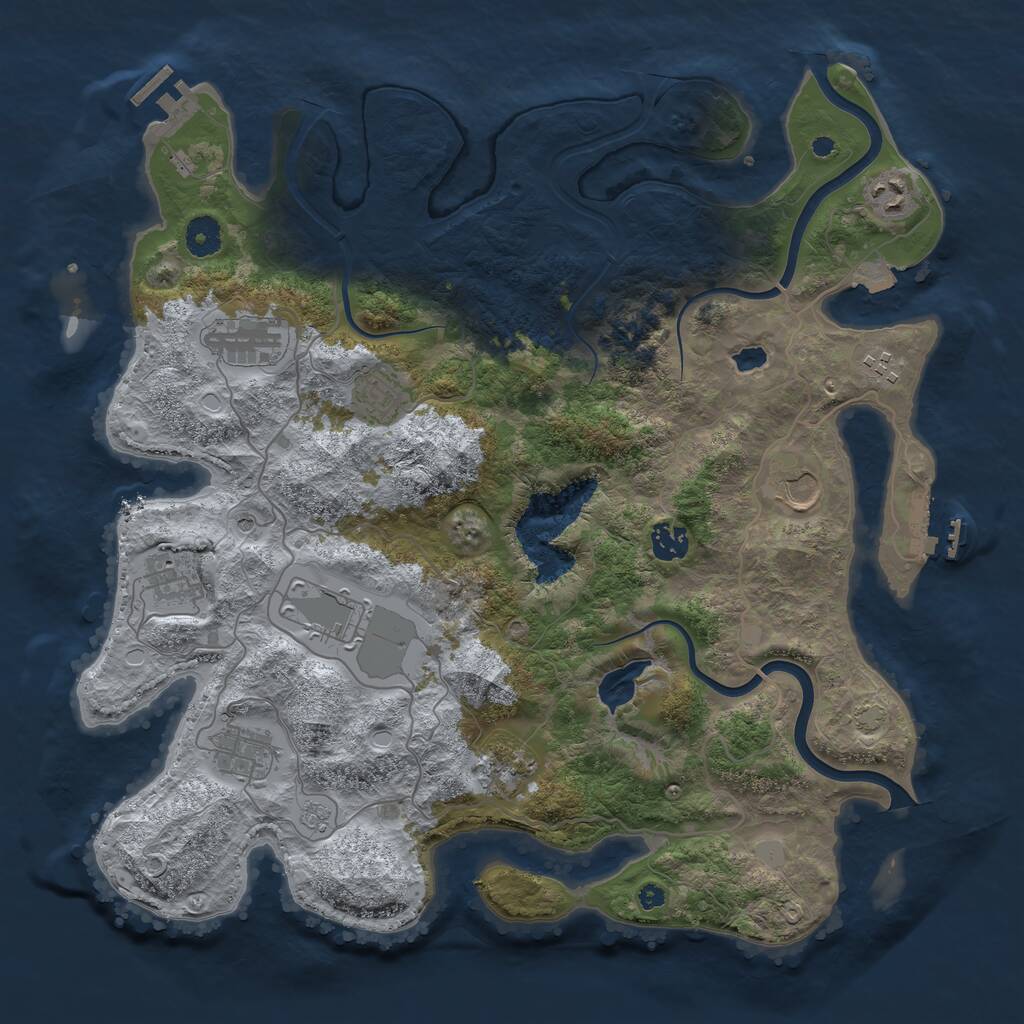 Rust Map: Procedural Map, Size: 4000, Seed: 1190587698, 16 Monuments