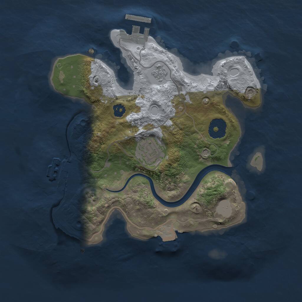 Rust Map: Procedural Map, Size: 2350, Seed: 72103, 5 Monuments