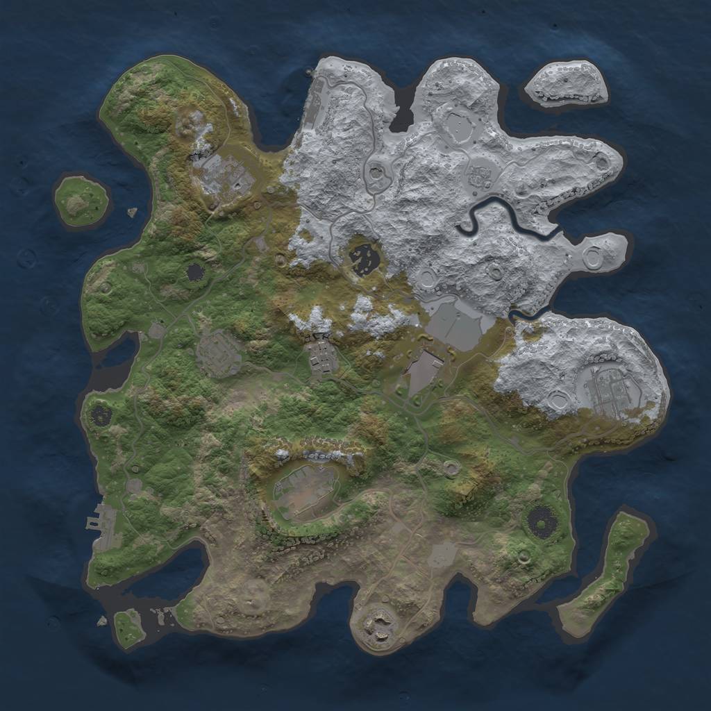 Rust Map: Procedural Map, Size: 3500, Seed: 173754022, 15 Monuments
