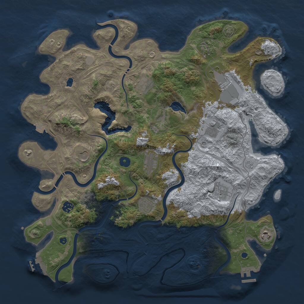 Rust Map: Procedural Map, Size: 4250, Seed: 150866891, 17 Monuments