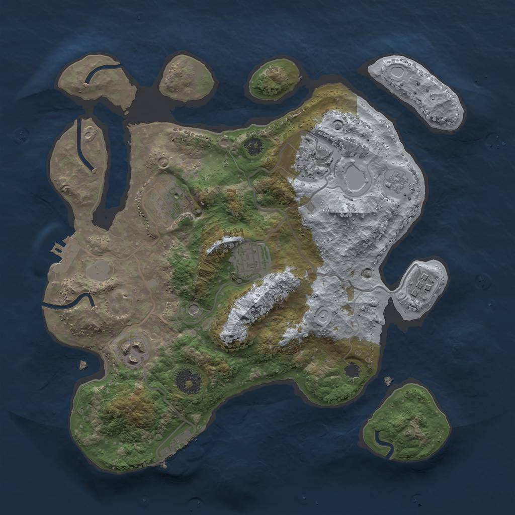 Rust Map: Procedural Map, Size: 3000, Seed: 121471, 12 Monuments