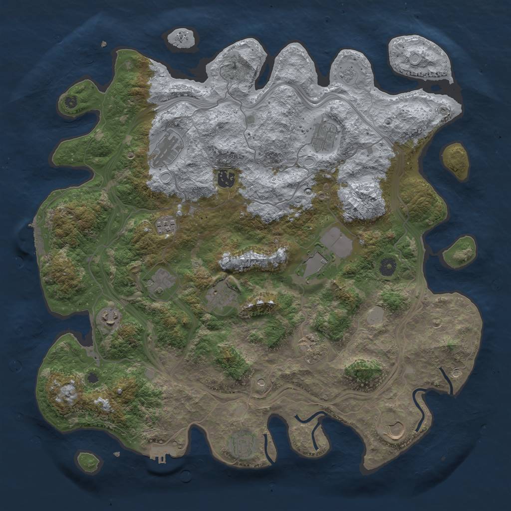 Rust Map: Procedural Map, Size: 4250, Seed: 167429998, 18 Monuments