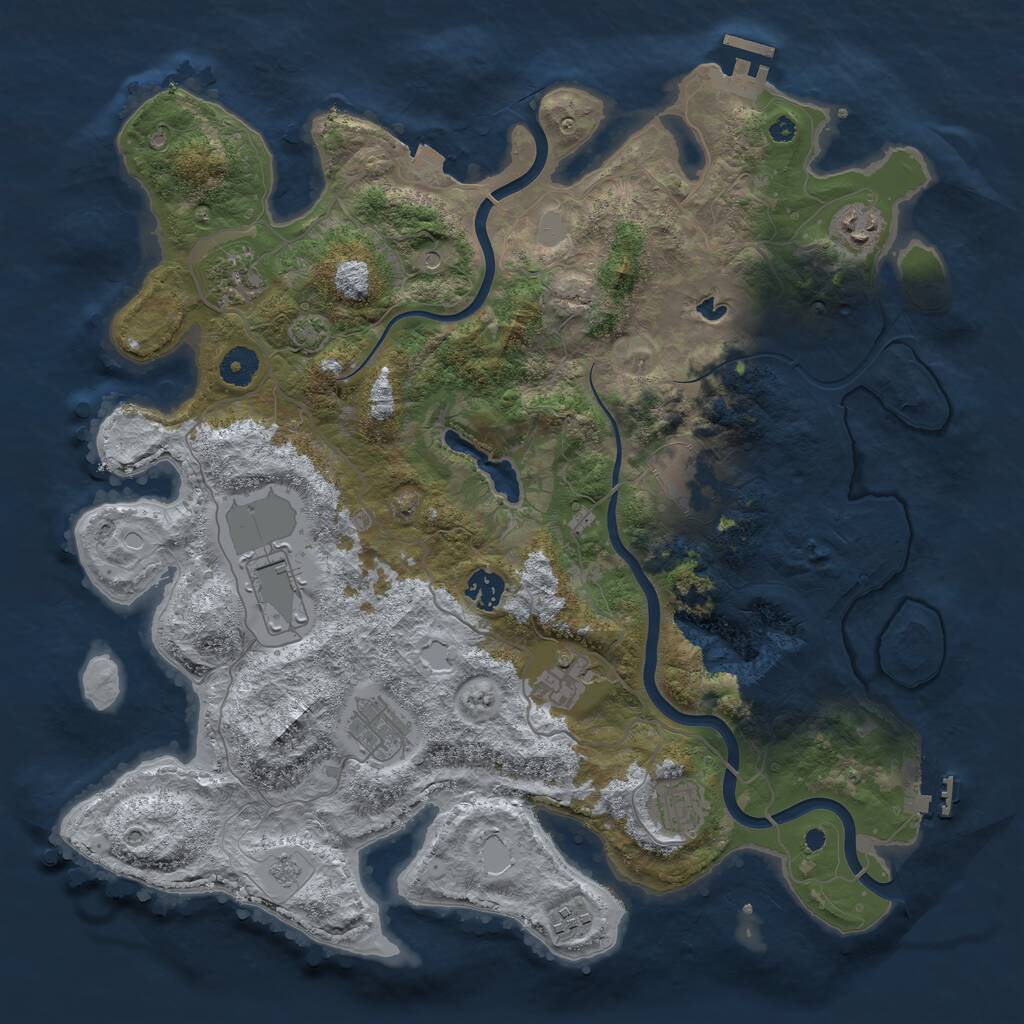 Rust Map: Procedural Map, Size: 4000, Seed: 212771409, 15 Monuments