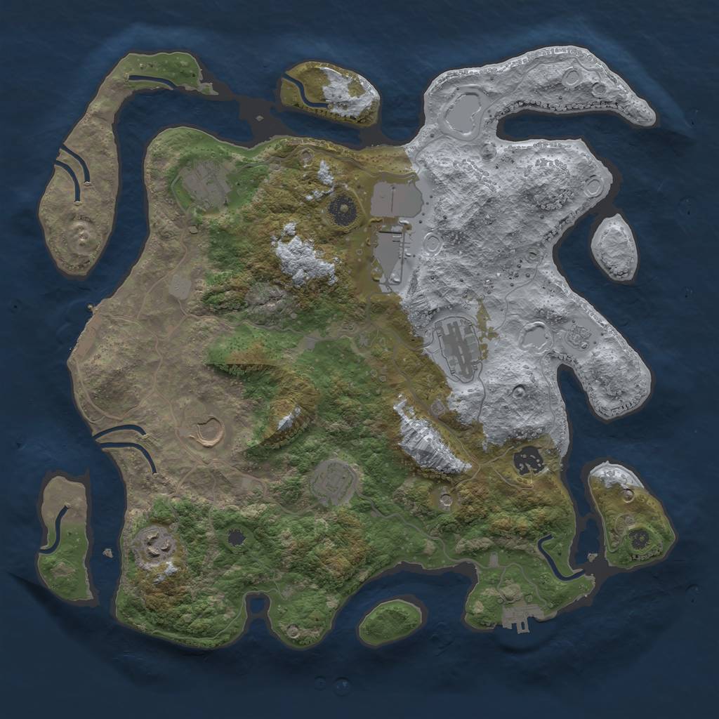 Rust Map: Procedural Map, Size: 3700, Seed: 511111, 14 Monuments
