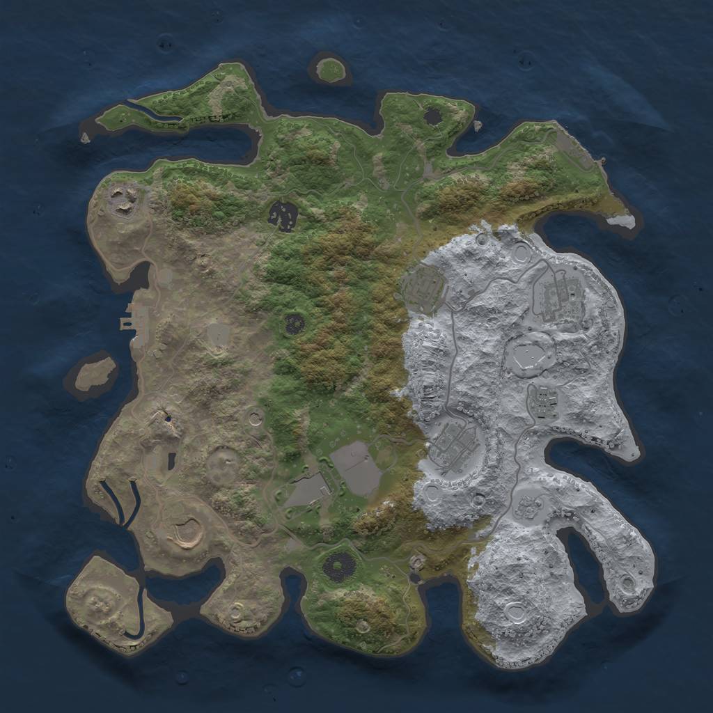 Rust Map: Procedural Map, Size: 3500, Seed: 563448866, 15 Monuments