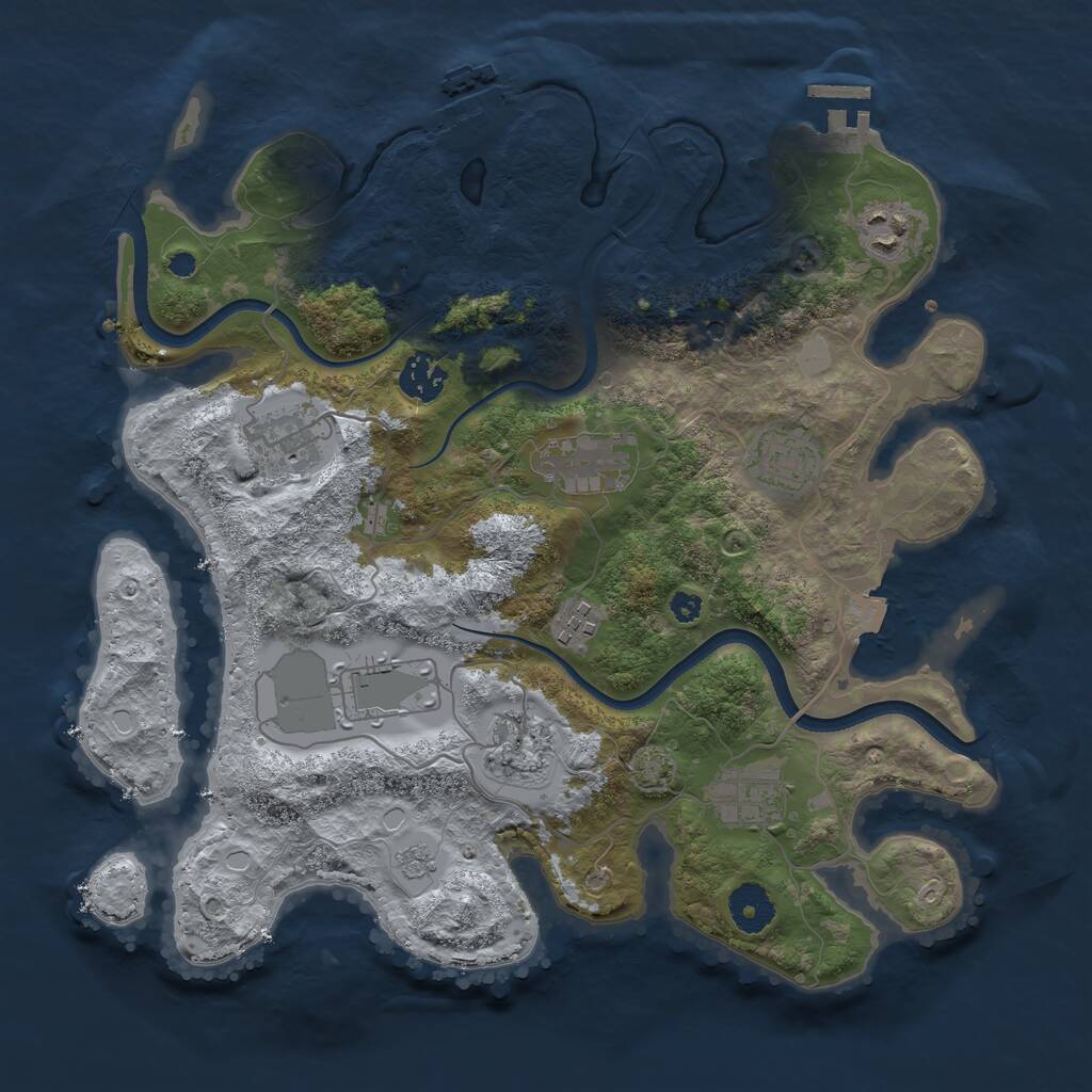 Rust Map: Procedural Map, Size: 3500, Seed: 1925008264, 15 Monuments