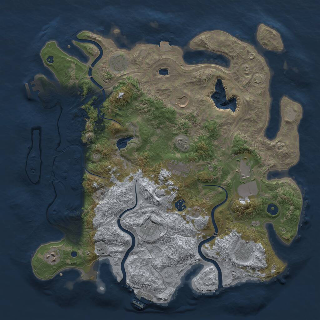 Rust Map: Procedural Map, Size: 4250, Seed: 832778670, 15 Monuments