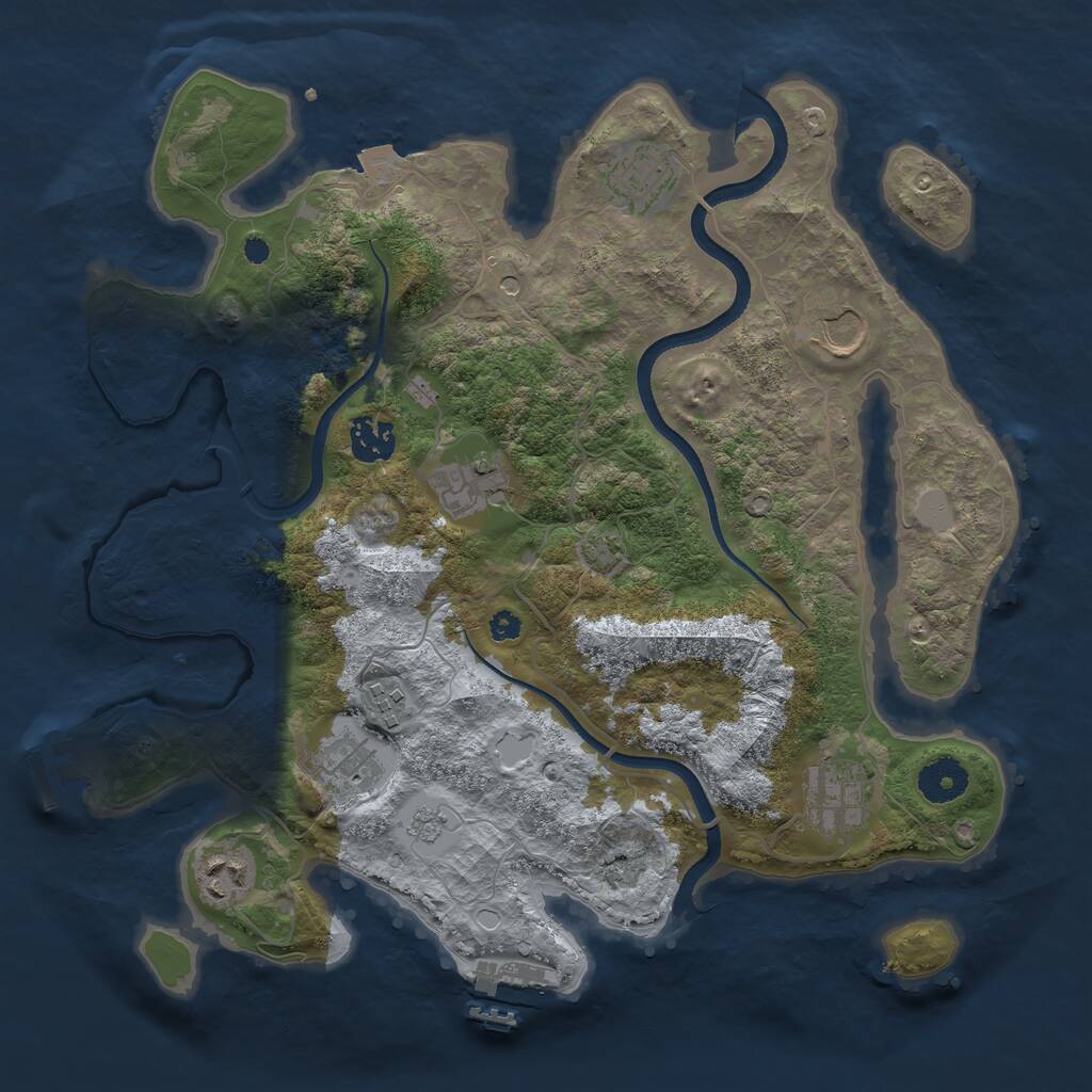 Rust Map: Procedural Map, Size: 3500, Seed: 349799105, 14 Monuments
