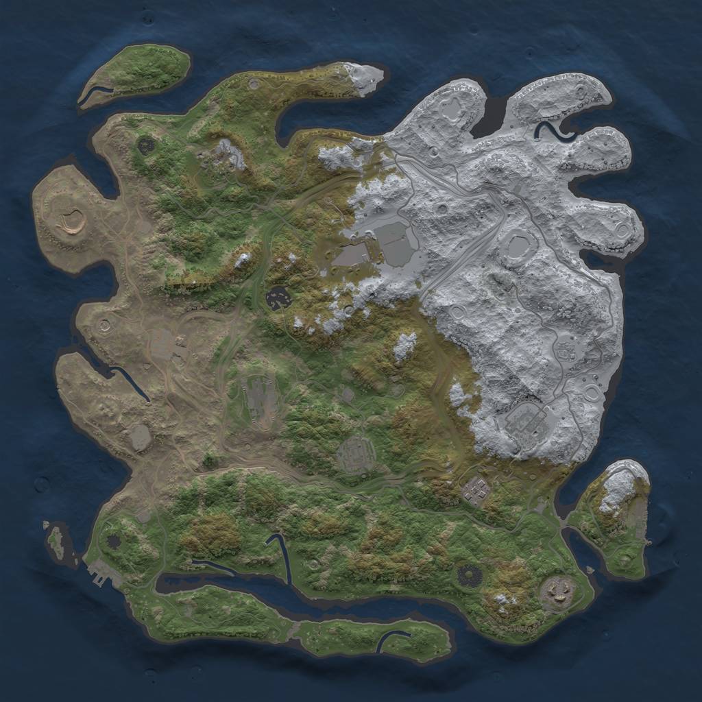 Rust Map: Procedural Map, Size: 4250, Seed: 130423, 17 Monuments