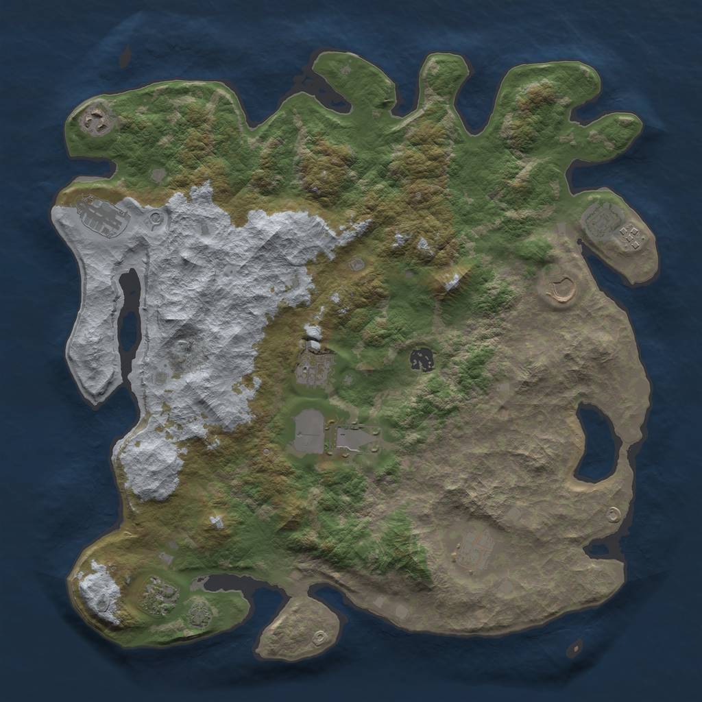 Rust Map: Barren, Size: 4250, Seed: 179079641, 14 Monuments