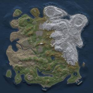 Thumbnail Rust Map: Procedural Map, Size: 3500, Seed: 305051, 15 Monuments