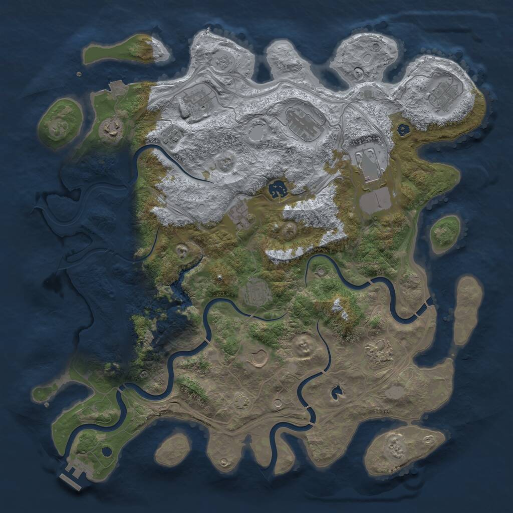 Rust Map: Procedural Map, Size: 4250, Seed: 155704817, 16 Monuments