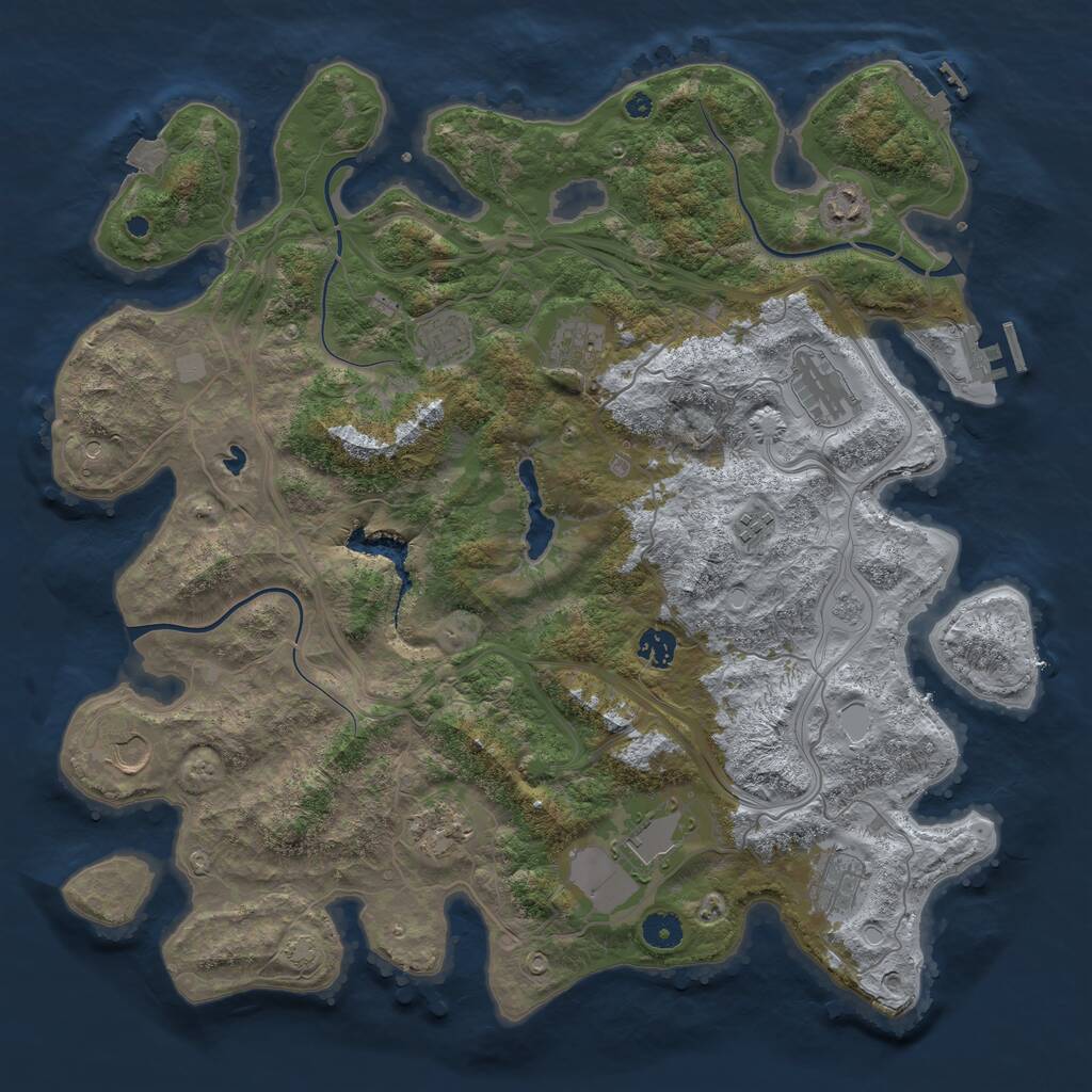 Rust Map: Procedural Map, Size: 4250, Seed: 330203804, 16 Monuments