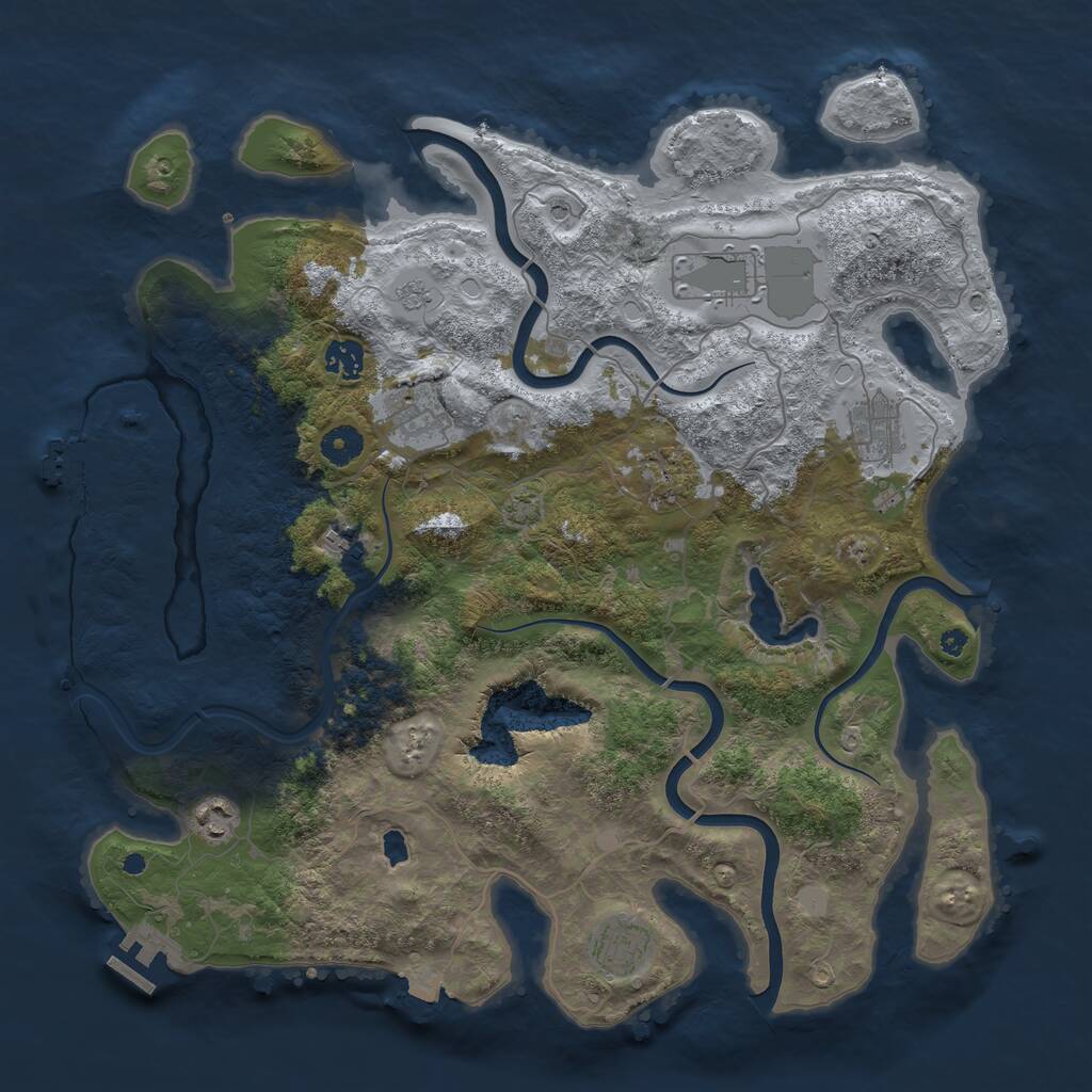 Rust Map: Procedural Map, Size: 4050, Seed: 804728313, 14 Monuments