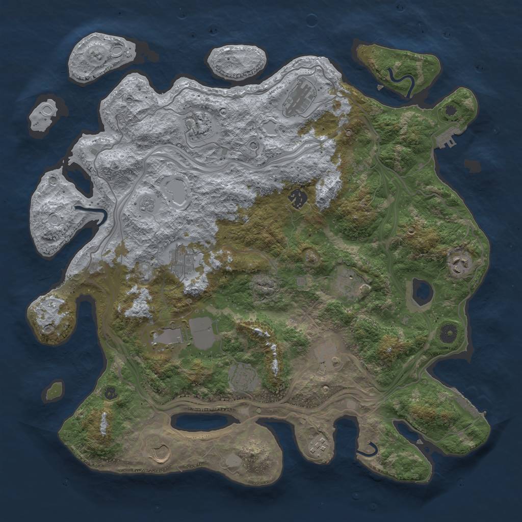 Rust Map: Procedural Map, Size: 4250, Seed: 236519627, 18 Monuments