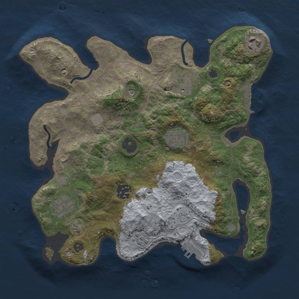Rust Map: Procedural Map, Size: 3000, Seed: 471652624, 13 Monuments