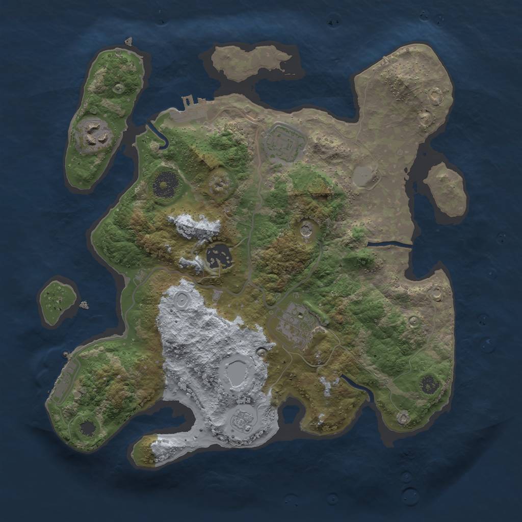 Rust Map: Procedural Map, Size: 3000, Seed: 172117559, 11 Monuments