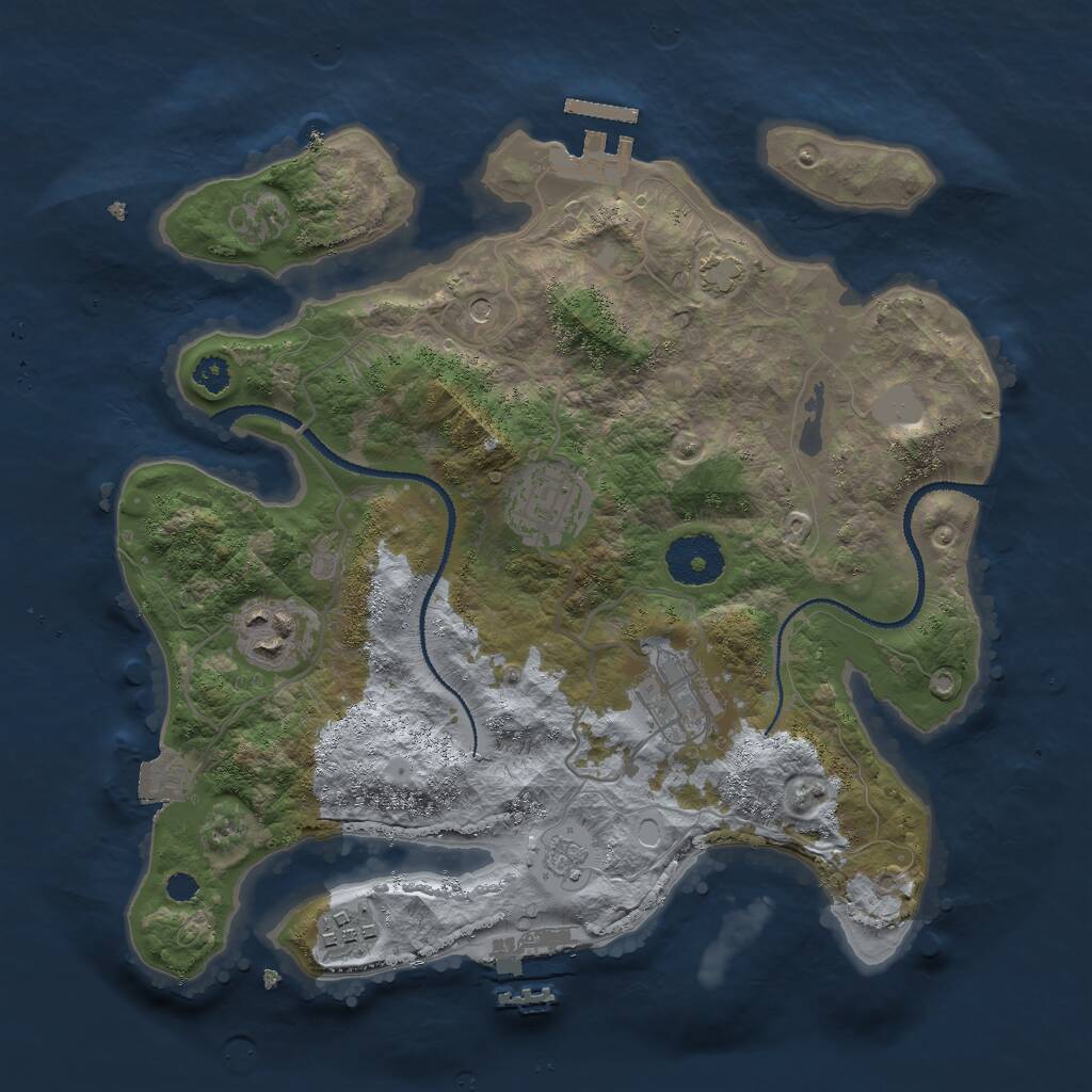 Rust Map: Procedural Map, Size: 3000, Seed: 1316315851, 10 Monuments