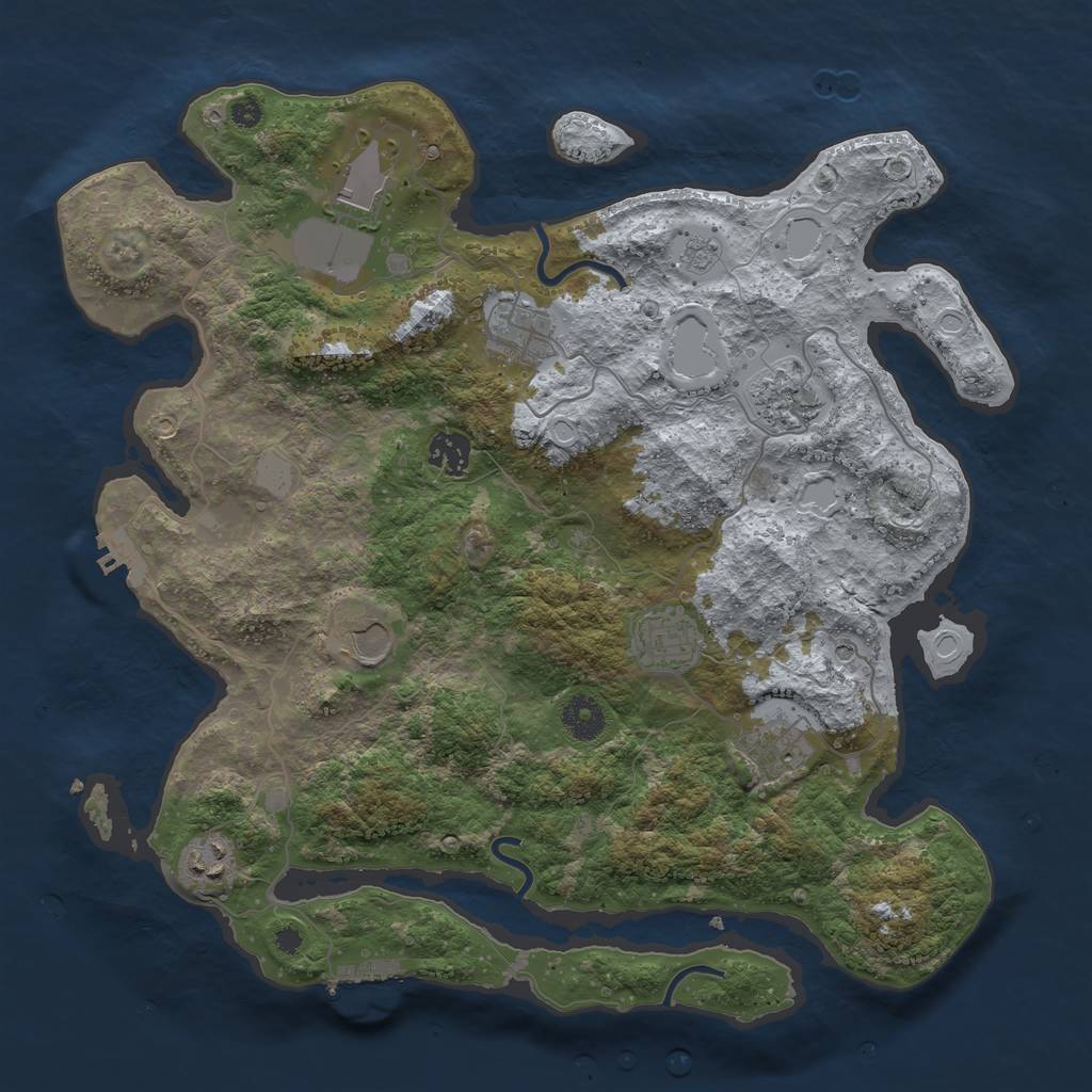 Rust Map: Procedural Map, Size: 3750, Seed: 130423, 15 Monuments