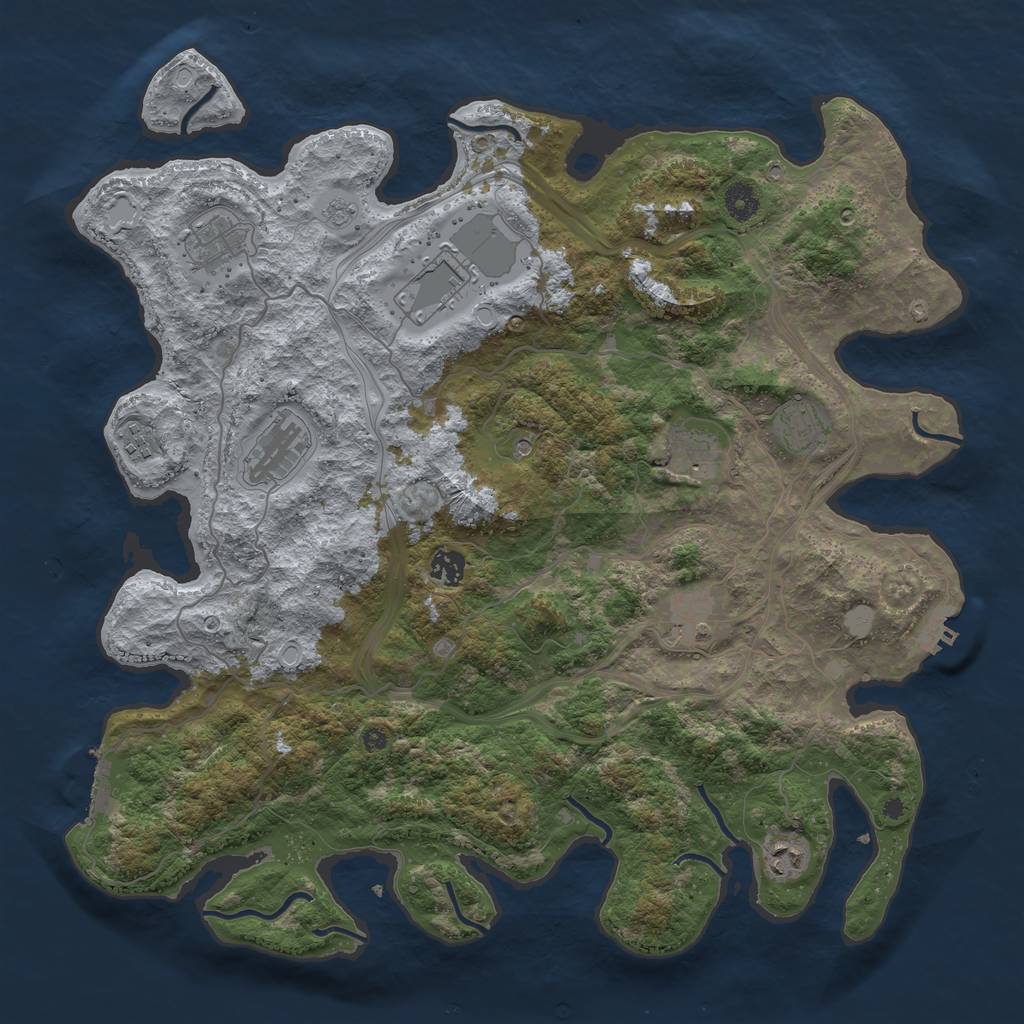 Rust Map: Procedural Map, Size: 4250, Seed: 284277563, 16 Monuments